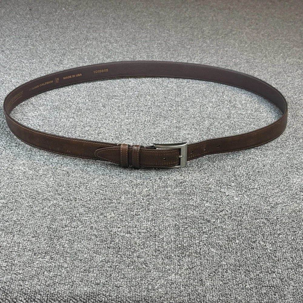 Allen Edmonds Italian Calfskin Brown Leather Belt Size 52 Made in USA‎ Dress